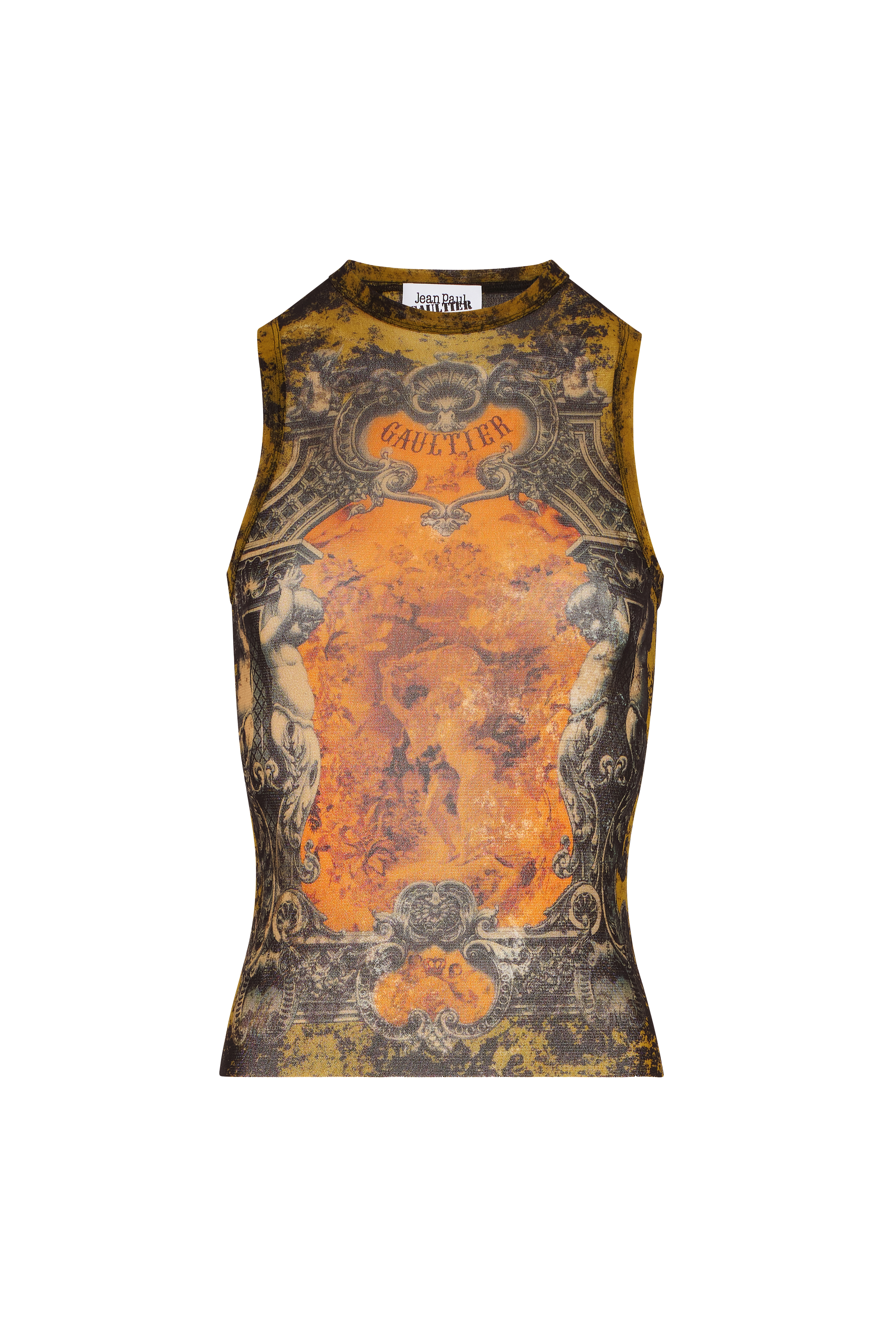 mesh tank top printed medaillon woman multicolor - JEAN PAUL